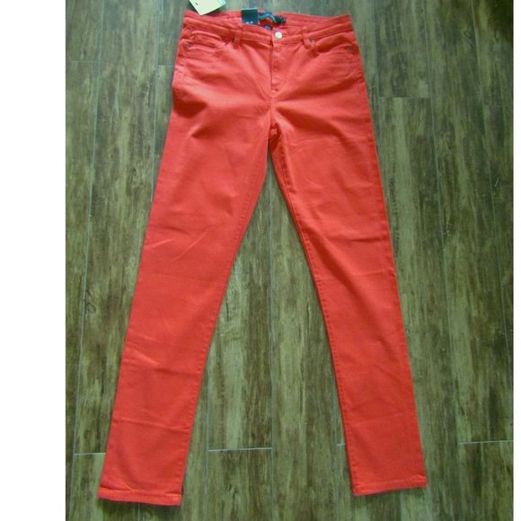 Calvin Klein Orange Mid Rise Skinny Jeans 8